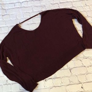 Cotton‎ On cropped cranberry round neck sweater size Medium